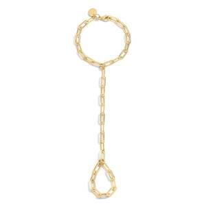 NEW EKLEXIC women's paperclip hand chain in gold